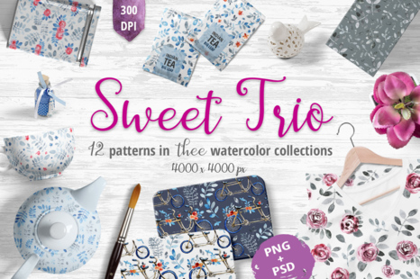 Sweet Trio - pattern set - Bike