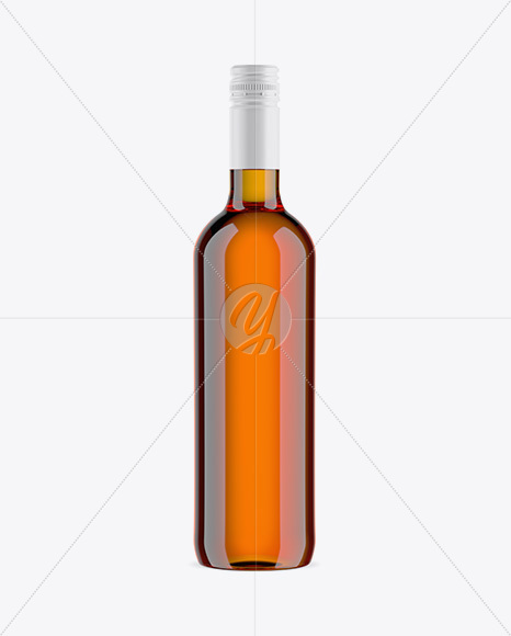 Clear Glass Bottle With Cognac Bottle Mockup Clear Glass Bottle With Cognac Bottle Mockup