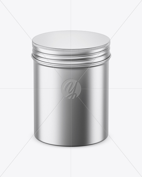 Matte Metallic Round Tin Box Mockup (High-Angle Shot)