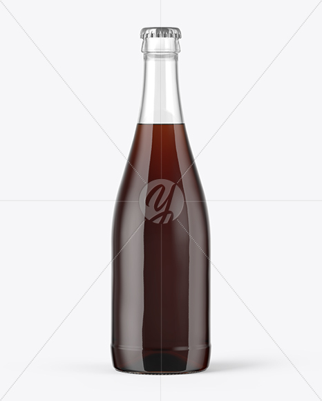 500ml Clear Glass Brown Ale Mockup