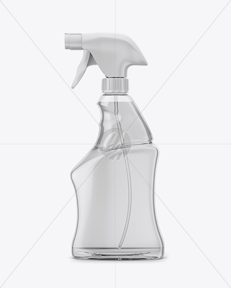 Transparent Plastic Bottle W/ Trigger Sprayer Mockup