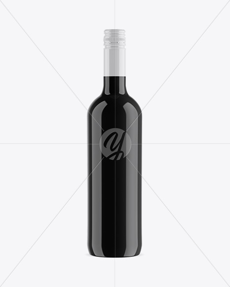 Black Glass Bottle Mockup