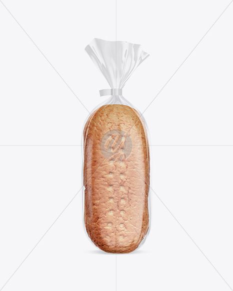 Glossy Transparent Bread Package With Clip Mockup