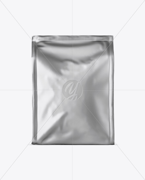 Matte Metallic Coffee Bag Mockup - Front View