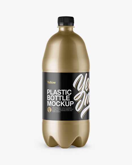 Plastic 1L Bottle Mockup