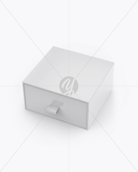 Glossy Gift Box Mockup - Half Side View (High-Angle Shot)