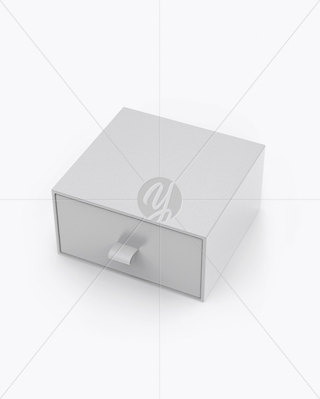 Textured Gift Box Mockup - Half Side View (High-Angle Shot)