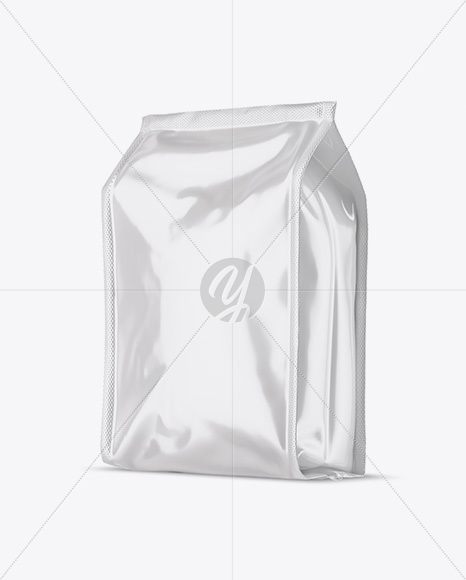 Glossy Coffee Bag Mockup - Half Side View