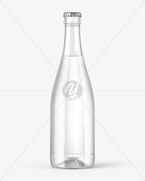 500ml Clear Glass Water Bottle Mockup