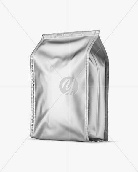 Matte Metallic Coffee Bag Mockup - Half Side View