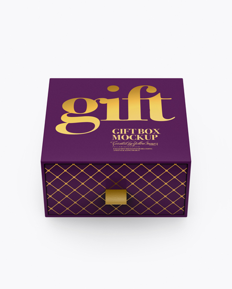 Matte Gift Box Mockup (High-Angle Shot)