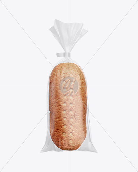 Glossy Transparent Bread Package With Clip Mockup