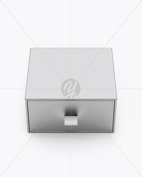 Metallic Gift Box Mockup (High-Angle Shot)