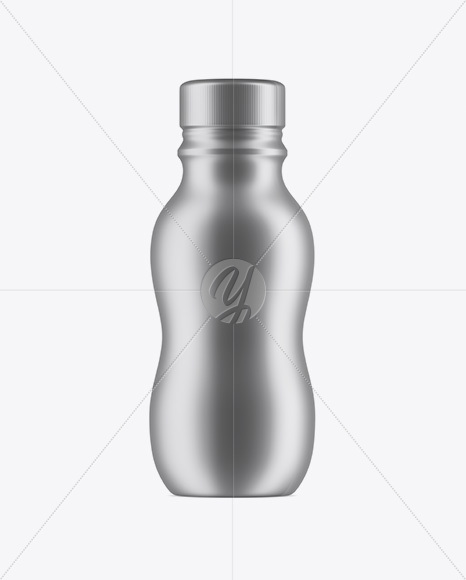 Plastic Bottle In Matte Metallic Shrink Sleeve Mockup