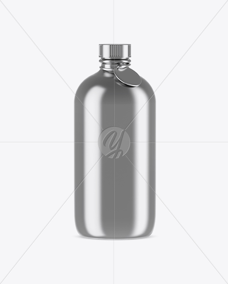 Metallic Bottle With Label Mockup