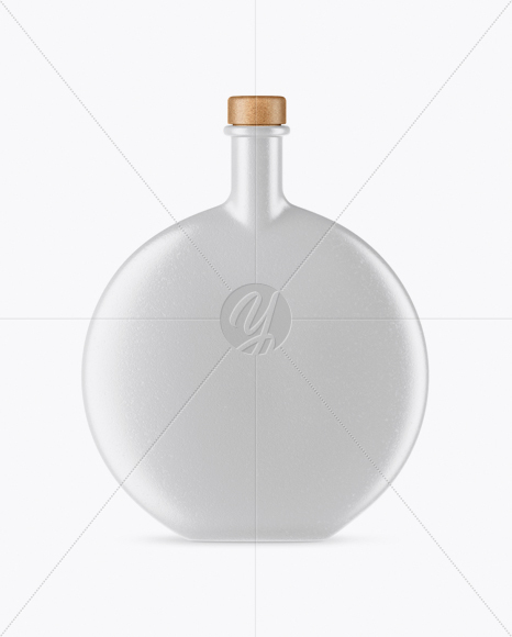 Ceramic Bottle With Wooden Cap Mockup