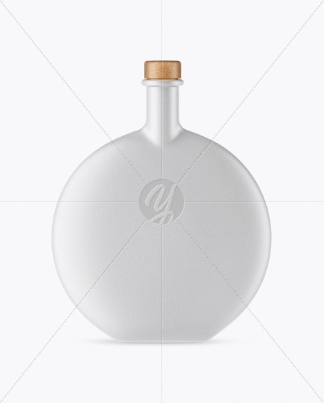 Matte Ceramic Bottle With Wooden Cap Mockup