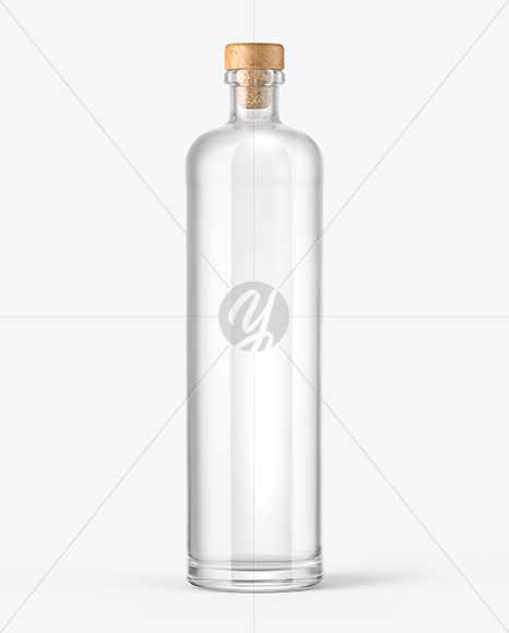 Dry Gin Bottle with Wooden Cap Mockup