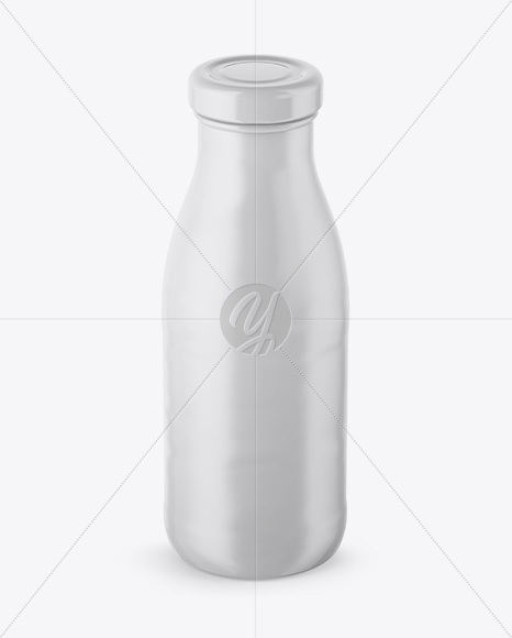 Glass Bottle in Matte Shrink Sleeve Mockup - Front View (High Angle Shot)