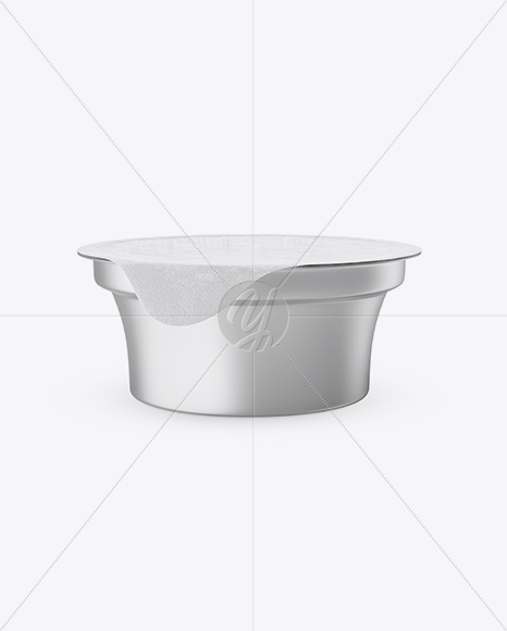 Metallic Plastic Cup With Foil Lid Mockup (High-Angle Shot)