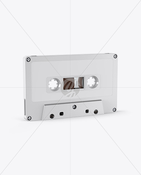 Compact Cassette Mockup - Half Side View