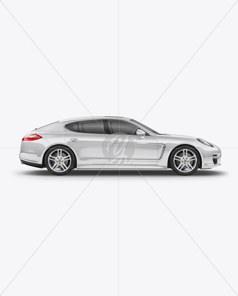 Porsche Panamera Mockup - Half Side view - Free Download Images High