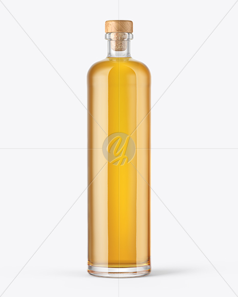 Single Malt Whisky Bottle with Wooden Cap Mockup