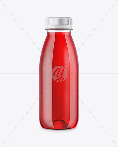 Clear Bottle with Raspberry Juice Mockup