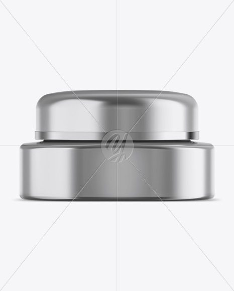 Metallic Square Cosmetic Jar Mockup - Front View