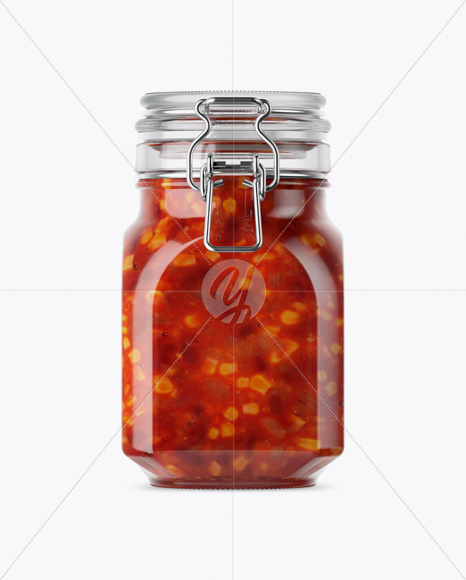 900ml Mexican Beans Glass Jar w/ Clamp Lid Mockup 900ml Mexican Beans Glass Jar w/ Clamp Lid Mockup