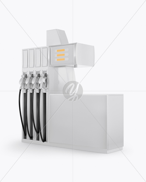 Fuel Dispenser Mockup - Half Side View