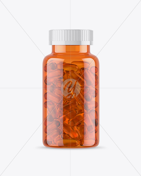 Orange Fish Oil Bottle Mockup - Free Download Images High Quality PNG