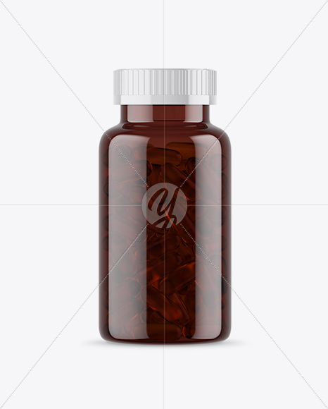 Amber Fish Oil Bottle Mockup