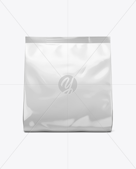 Glossy Food Bag Mockup - Front View