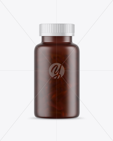 Frosted Amber Fish Oil Bottle Mockup