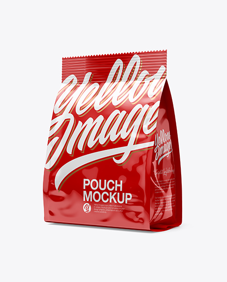 Glossy Pouch Mockup - Half Side View - Download+Psd+Mockup+3/4+Bag+Food+Glossy+Glossy+Pouch+...