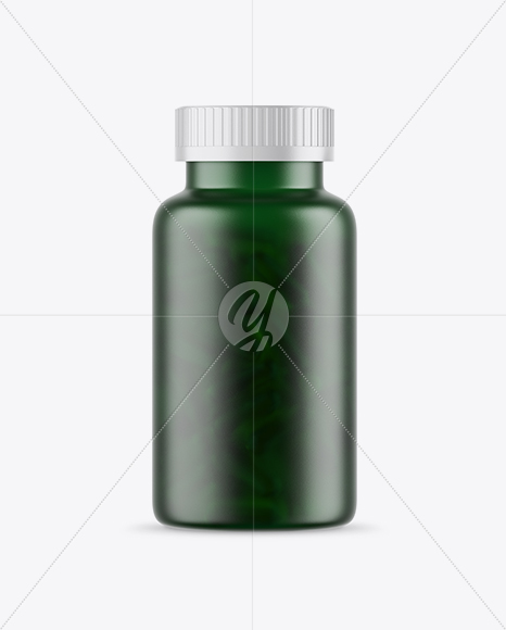 Frosted Green Fish Oil Bottle Mockup