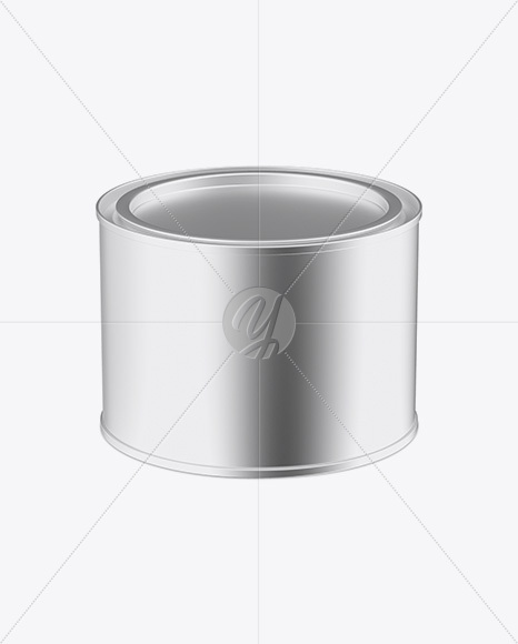 Metallic Paint Can Mockup - High Angle