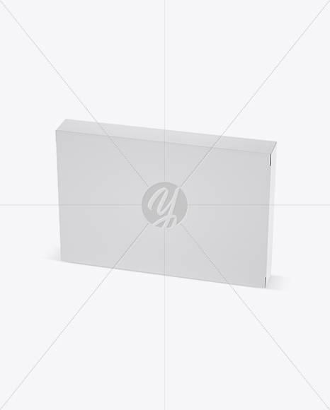 Matte Paper Box Mockup - Half Side View (High-Angle Shot)