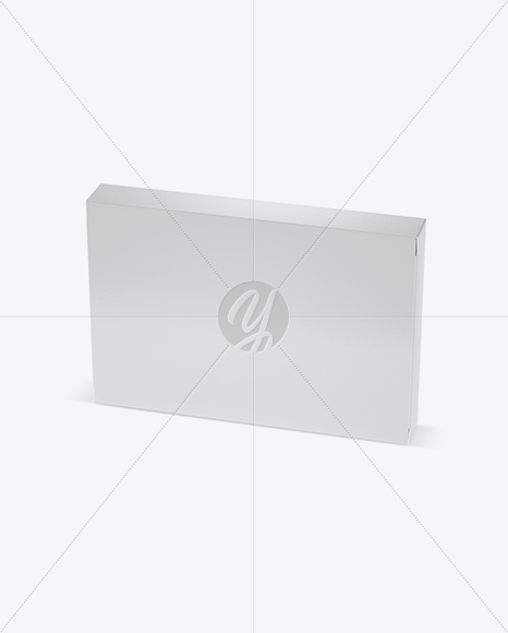 Textured Paper Box Mockup - Half Side View (High-Angle Shot)