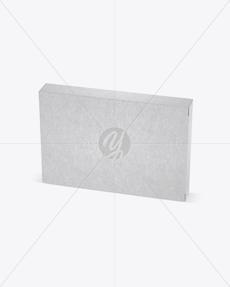 Kraft Paper Box Mockup - Half Side View (High-Angle Shot)