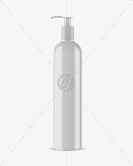 Glossy Plastic Bottle with Batcher Mockup - Free Download Images High