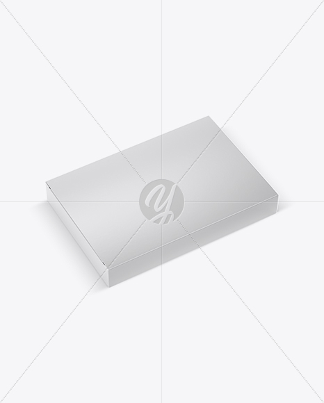 Textured Paper Box Mockup - Half Side View (High-Angle Shot)