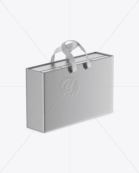 Metallic Paper Bag With Boxes Mockup - Half Side View