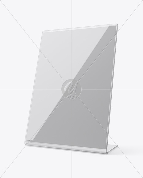 Plastic Table Tent Mockup - Half Side View