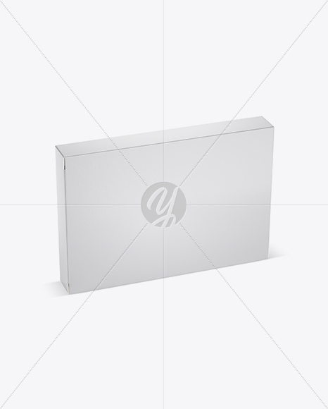 Textured Paper Box Mockup - Half Side View (High-Angle Shot)