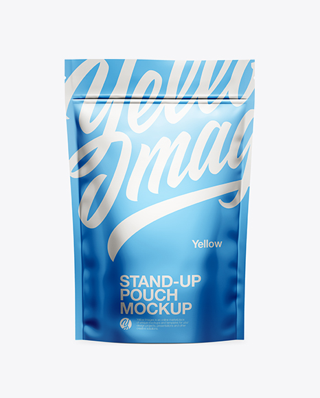 Matte Metallic Stand Up Pouch W Zipper Mockup - Front View - Download+Matte+Metallic+Stand+Up+Pouch+W/+Zipper+Mockup+...