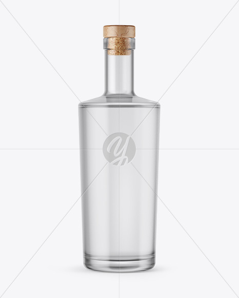 Frosted Glass Bottle with Wooden Cap Mockup Frosted Glass Bottle with Wooden Cap Mockup
