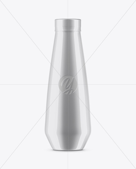 Plastic Bottle In Glossy Shrink Sleeve Mockup