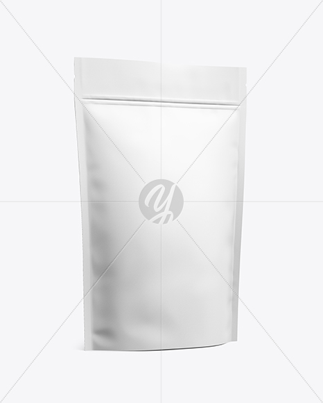 Paper Stand Up Pouch W/ Zipper Mockup - Half Side View